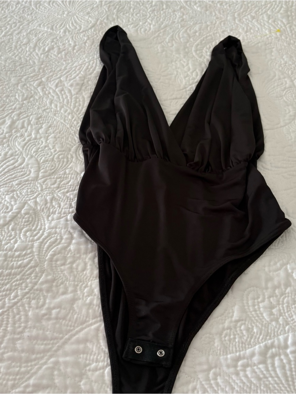 Classic Black V-Neck Bodysuit